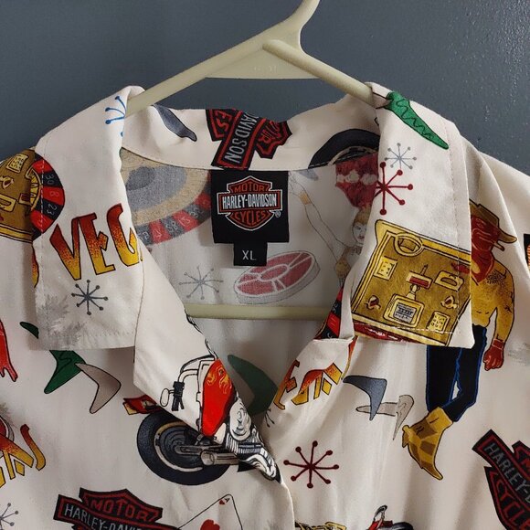 Harley Davidson Tori Richard Sleeveless Button Front Shirt Women's XL Showgirls - Picture 4 of 11